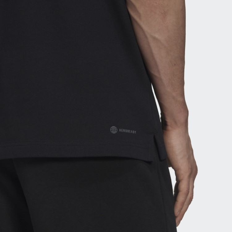 Camisa Polo De Tênis Clubhouse 3 Barras Preta Adidas