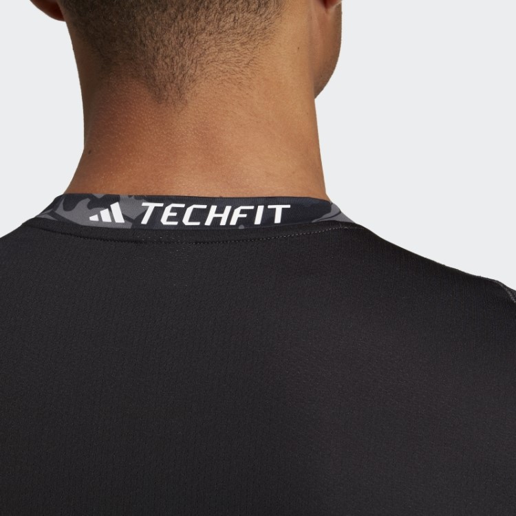 Techfit Allover T-shirt De Treino Preto Adidas