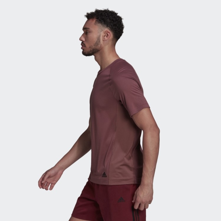 Camiseta De Treinamento De Yoga Adidas Bordô