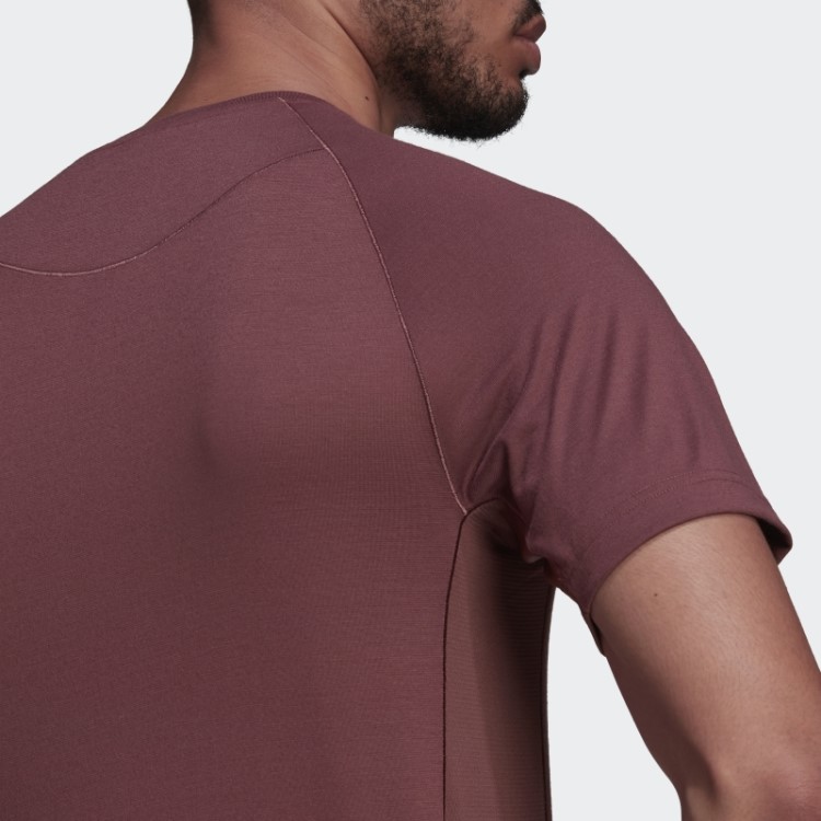 Camiseta De Treinamento De Yoga Adidas Bordô