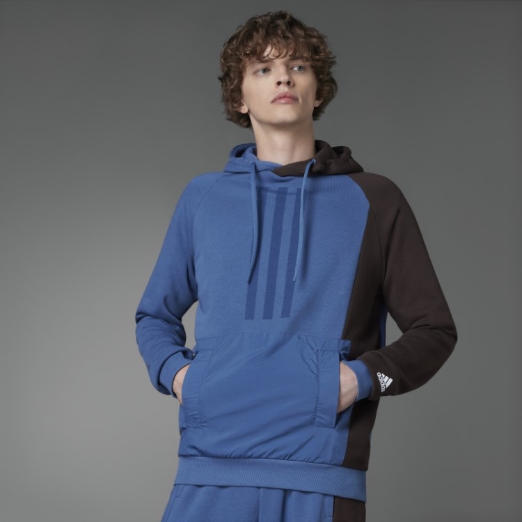 Moletom Com Capuz French Terry Colorblock De Aço Adidas Fashion
