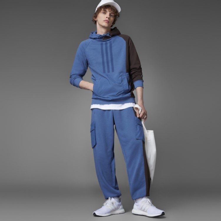 Moletom Com Capuz French Terry Colorblock De Aço Adidas Fashion