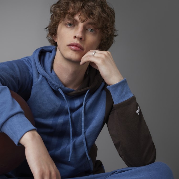 Moletom Com Capuz French Terry Colorblock Em Aço Adidas