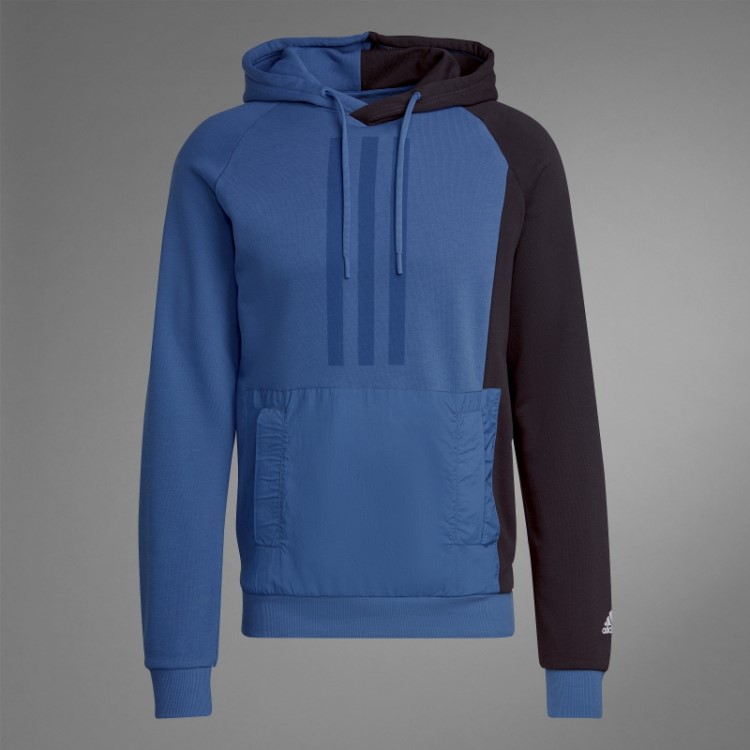 Moletom Com Capuz French Terry Colorblock Em Aço Adidas