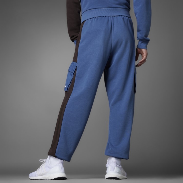 Calças De Felpo Francês Adidas Colorblock De Aço