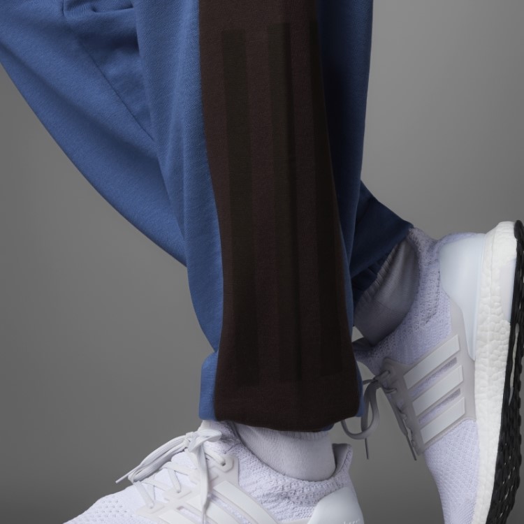 Calças De Felpo Francês Adidas Colorblock De Aço