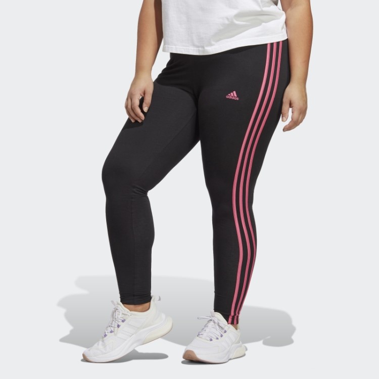Leggings Com As Três Listras Pretas Essenciais Da Adidas (tamanho Grande)