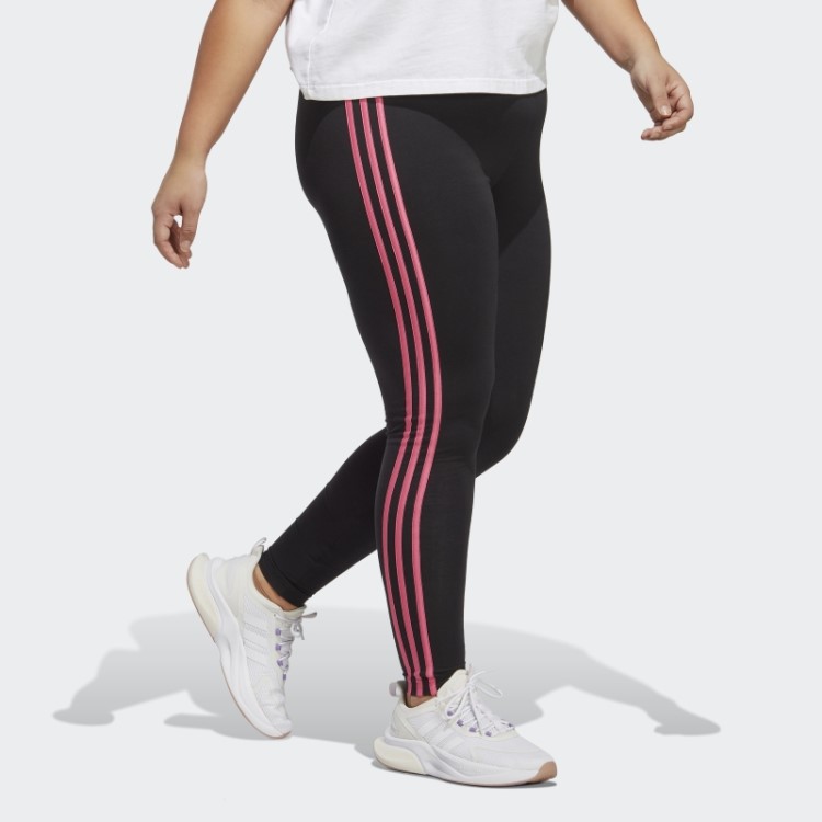 Leggings Com As Três Listras Pretas Essenciais Da Adidas (tamanho Grande)