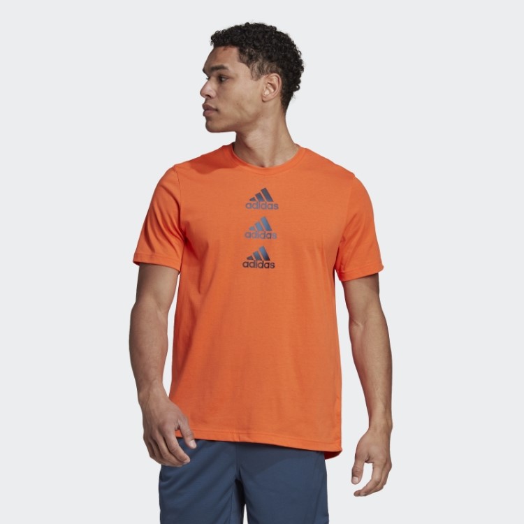Projetado Para Mover Camiseta Com Logotipo Adidas Laranja
