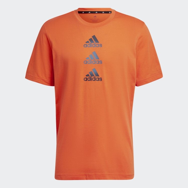 Camiseta Adidas Laranja Projetada Para Mover O Logotipo