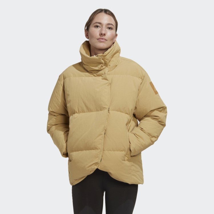 Jaqueta Big Baffle Down Bege Dourada Adidas