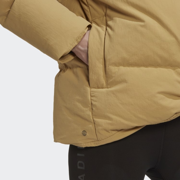 Jaqueta Big Baffle Down Bege Dourada Adidas