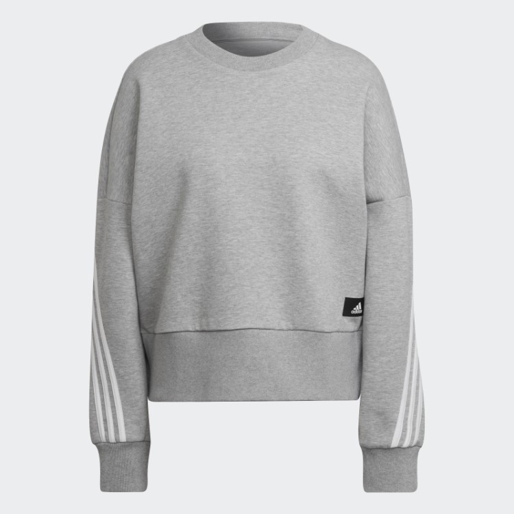 Moletom Cinza Médio Adidas Future Icons Com As Três Listras