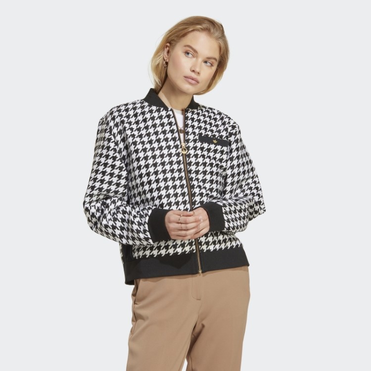 Jaqueta Houndstooth Preta Adidas