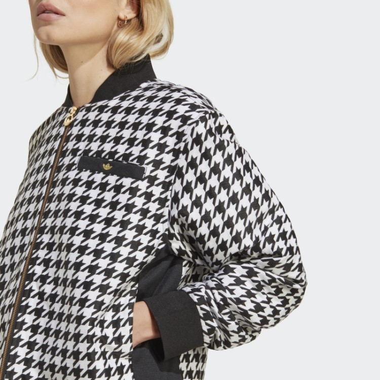 Jaqueta Houndstooth Preta Adidas