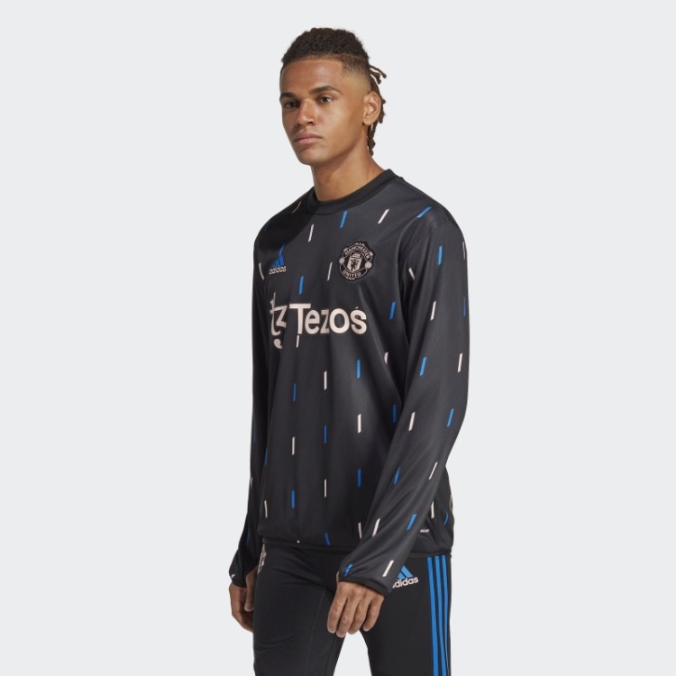 Top Preto Adidas Manchester United Pré-jogo