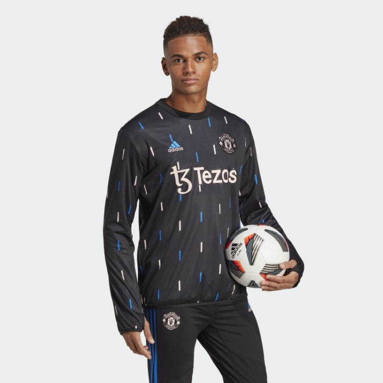 Top Preto Adidas Manchester United Pré-jogo