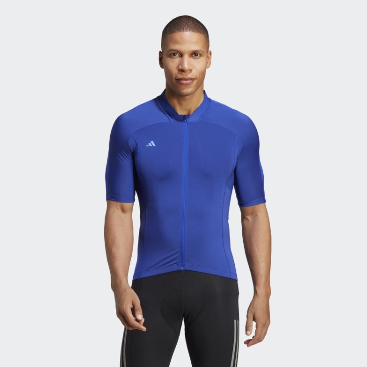 A Camisa De Ciclismo De Manga Curta Azul Adidas