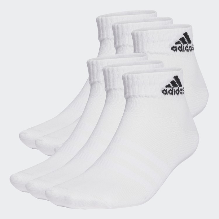 Meias Esportivas Brancas Finas E Leves 6 Pares Adidas