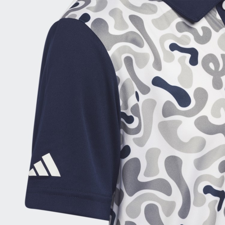 Camisa Polo Azul Marinho Com Estampa Camuflada Adidas