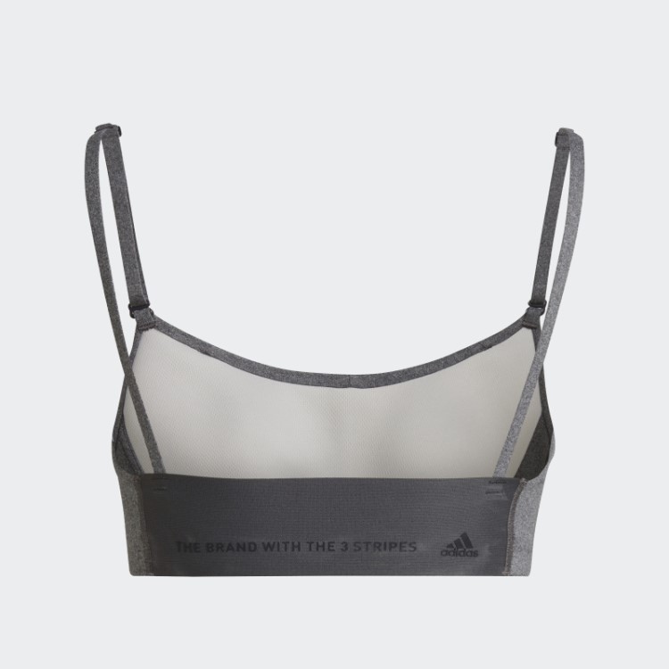 Sutiã De Estúdio De Yoga Urze Cinza Escuro Adidas Com Suporte Leve