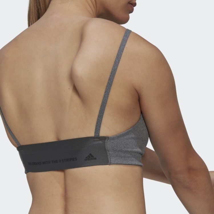 Sutiã De Estúdio De Yoga Urze Cinza Escuro Adidas Com Suporte Leve