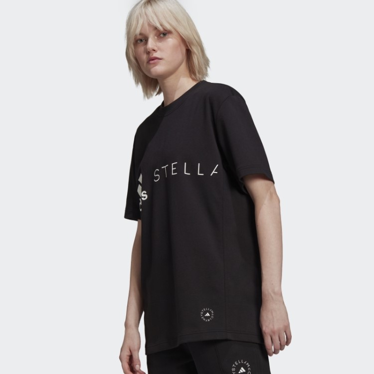 Camiseta Preta Adidas By Stella Mccartney Com Logo