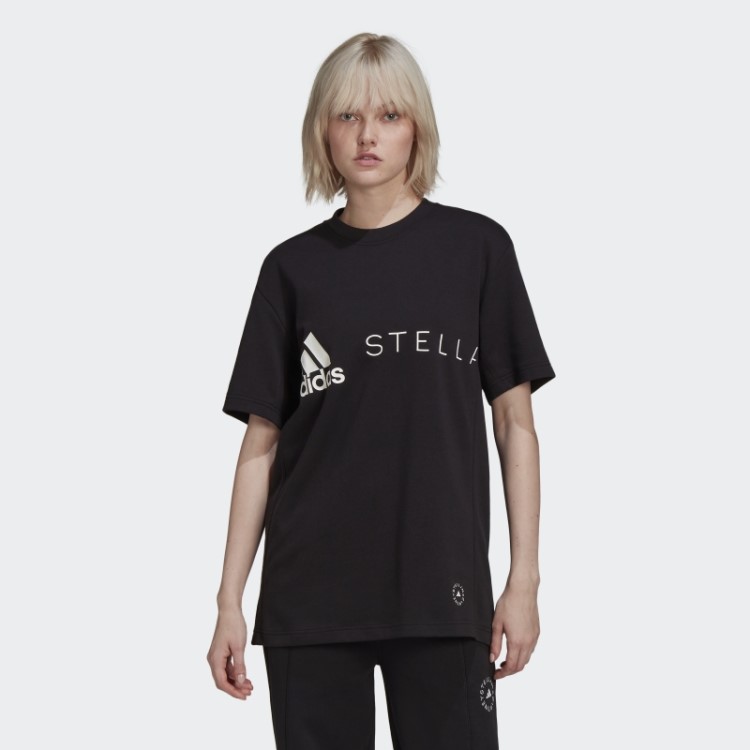 Camiseta Preta Fashion Adidas By Stella Mccartney Logo