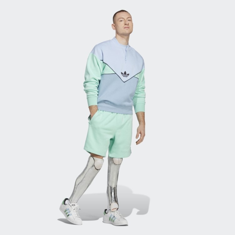 Adidas Moletom Azul Dawn Adicolor Arquivo Sazonal Com Meio Zíper