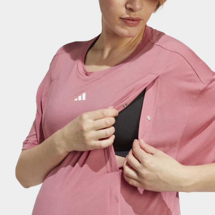 Camiseta Rosa Aeroready Train Essentials Para Amamentação (maternidade) Adidas