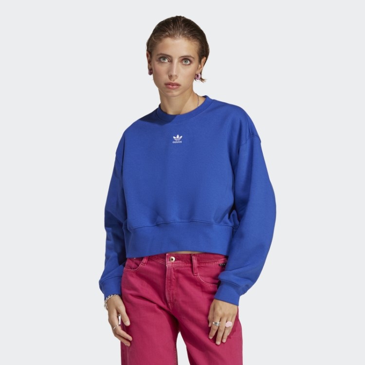 Moletom Azul Adicolor Essentials Crew Adidas