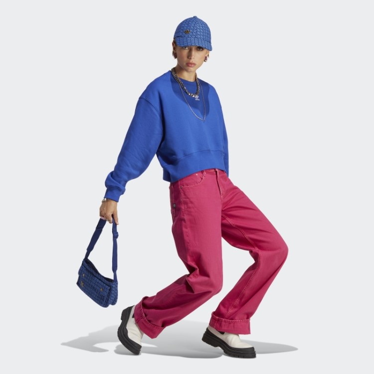 Moletom Azul Adicolor Essentials Crew Adidas