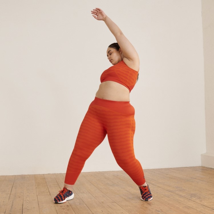 Leggings Adidas Marimekko Aeroknit 7/8 (tamanho Grande) Laranja