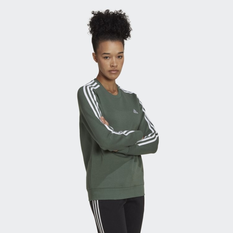 Moletom De Lã Com As Três Listras Adidas Essentials Green Oxid