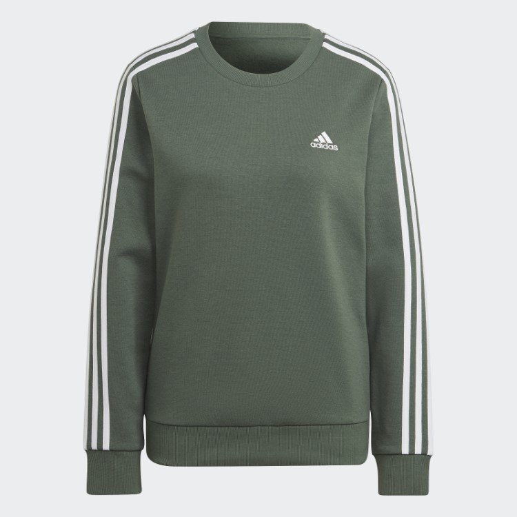 Moletom De Lã Com As Três Listras Adidas Essentials Green Oxid