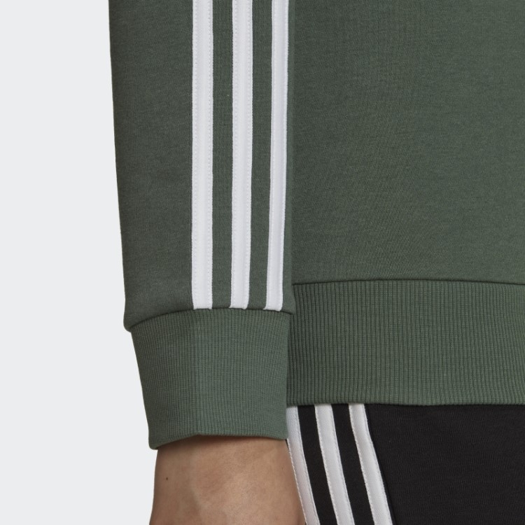 Moletom De Lã Com As Três Listras Adidas Essentials Green Oxid