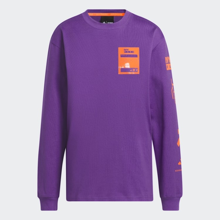 Camiseta Estampada Roxa De Manga Longa (todos Os Gêneros) Adidas