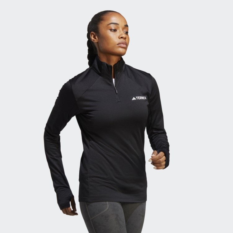 Moletom De Lã Terrex Multi 1/2 Zip Preto Adidas