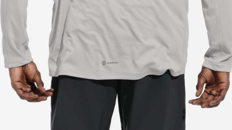 Mgh Camiseta De Manga Longa Com Estampa De Pu Cinza Sólido Da Adidas