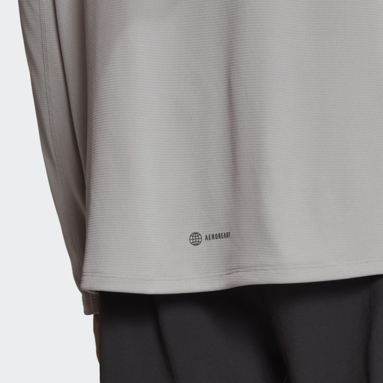 Mgh Blusa De Manga Longa Adidas Para Treino Cinza Sólido Com Estampa Pu