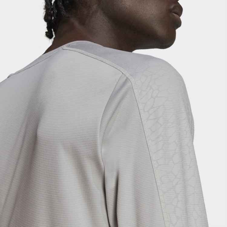 Mgh Blusa De Manga Longa Adidas Para Treino Cinza Sólido Com Estampa Pu