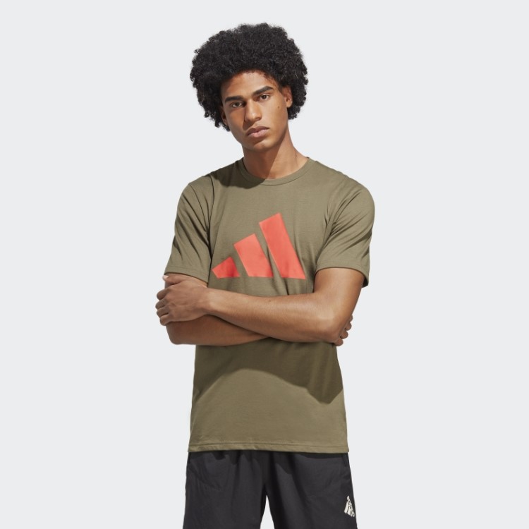 T-shirt De Treino Com Logótipos Feelready Essentials Da Linha Verde-oliva Adidas