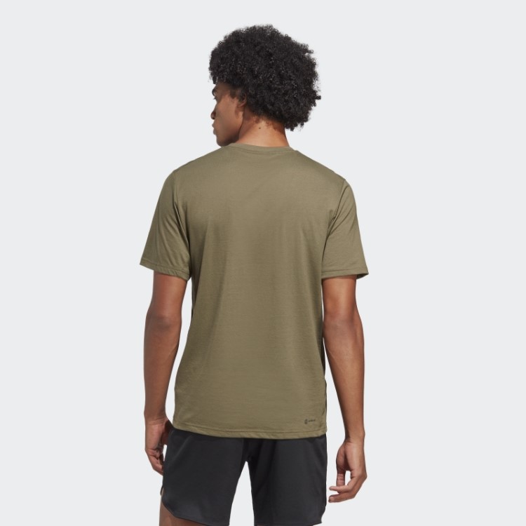T-shirt De Treino Com Logótipos Feelready Essentials Da Linha Verde-oliva Adidas