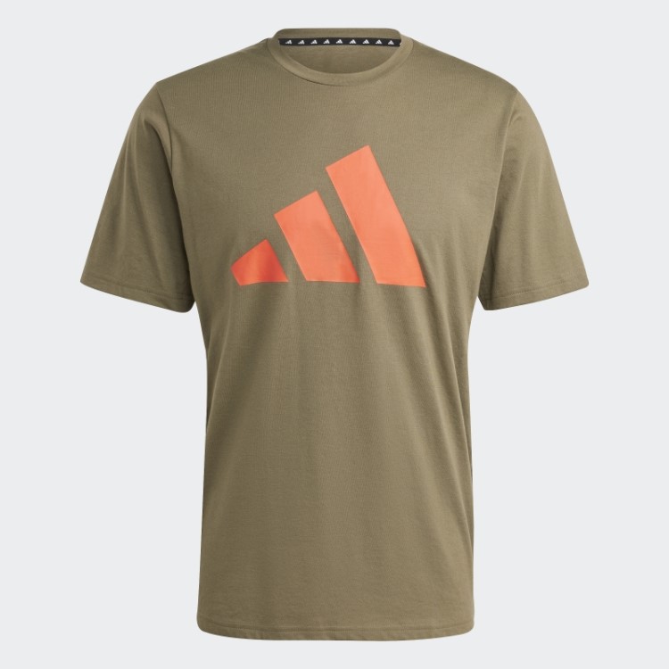 T-shirt De Treino Com Logótipos Feelready Essentials Da Linha Verde-oliva Adidas