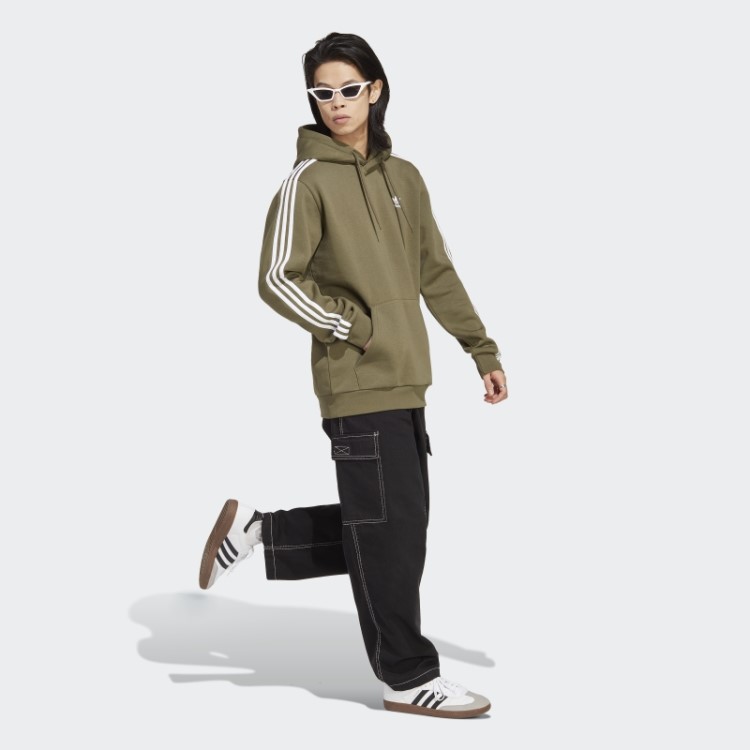 Moletom Com Capuz Adidas Adicolor Classics 3 Listras Verde-oliva
