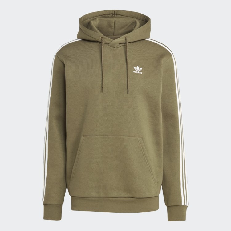 Moletom Com Capuz Adidas Adicolor Classics 3 Listras Verde-oliva