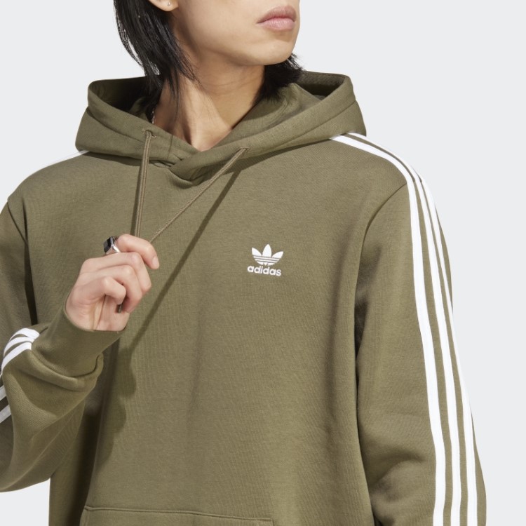 Moletom Com Capuz Adidas Adicolor Classics 3 Listras Verde-oliva
