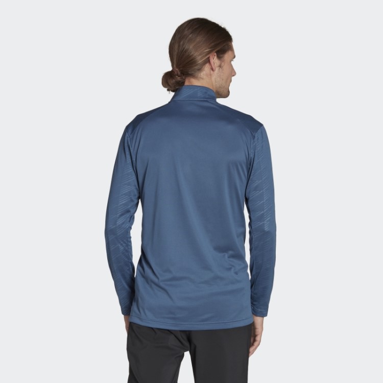 Camiseta De Aço Adidas Terrex Com Meio Zíper