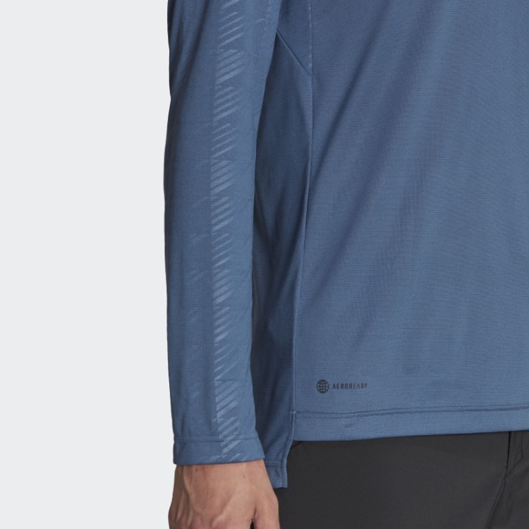Camiseta De Aço Adidas Terrex Com Meio Zíper
