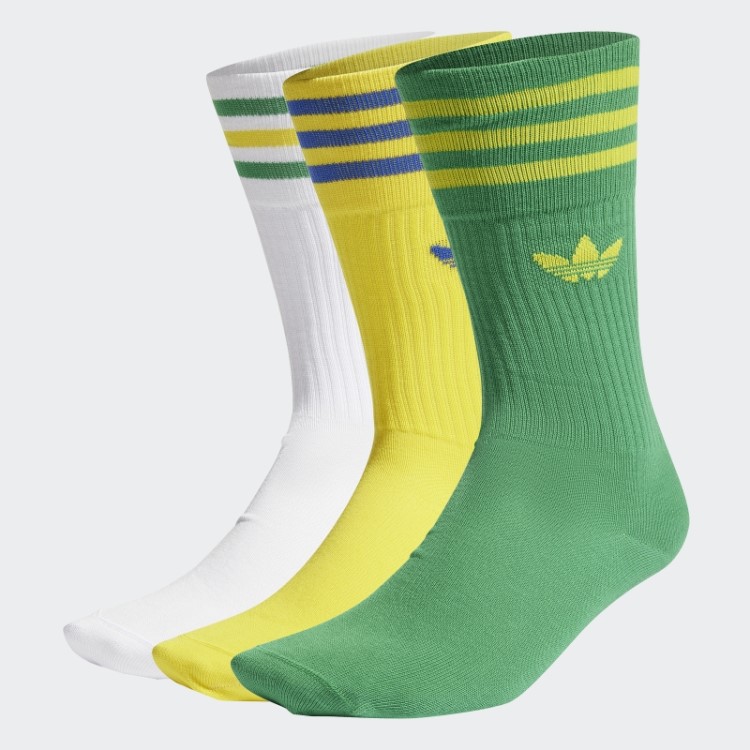 Adidas Meias Sólidas Da Tripulação 3 Pares Verde